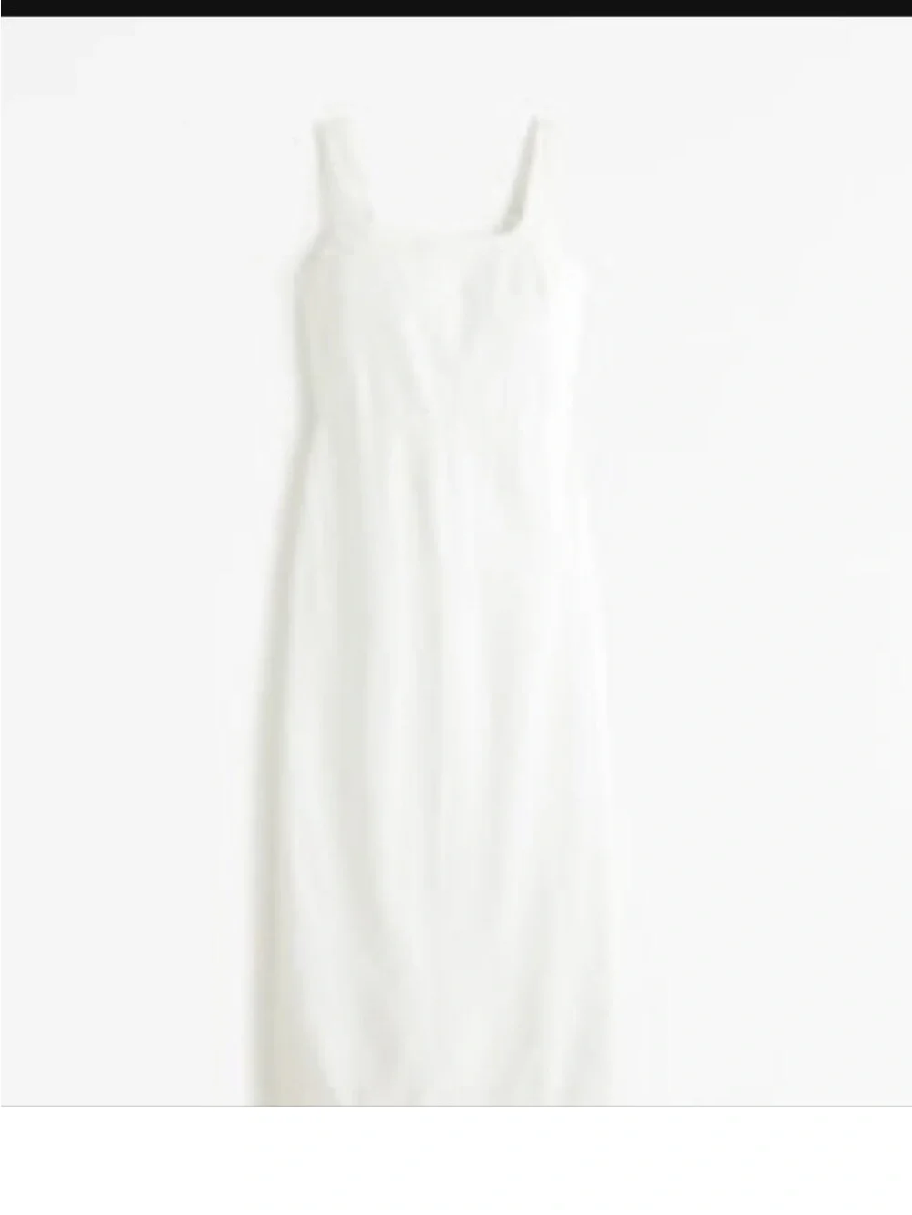 NWT Abercrombie and Fitch White Linen blend Square-Neck Midi Dress